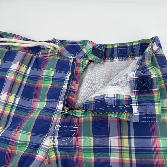 Polo Ralph Lauren Swim Shorts Men Medium Multicolor Plaid Trunks Lined Elastic - Picture 7 of 15
